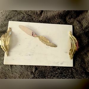 Michael Aram Gold Feather Cheese Board